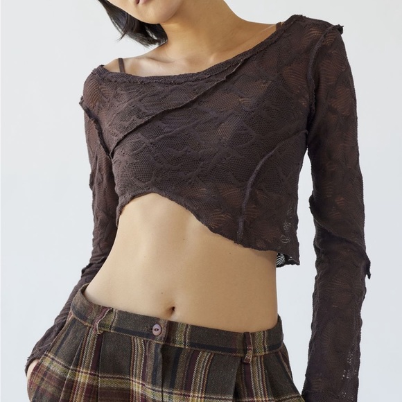 UO BDG Cozy asymmetric gauze sweater - Picture 1 of 4